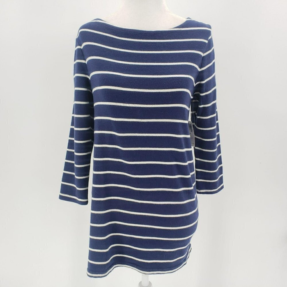 NWT Old Navy Blue White Striped Knit Tie Top XS